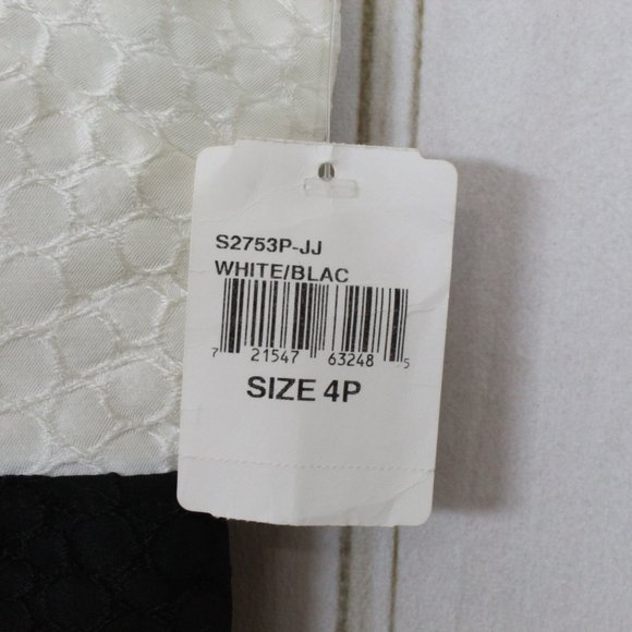 NWT! Ivy + Blue Maggy Boutique Black White Back Zip Textured Combo Dress Size 4P - Picture 4 of 12